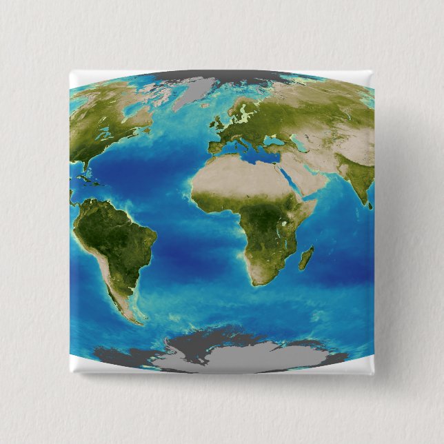 Badge Carré 5 Cm Croissance plante moyenne de la Terre (Devant)