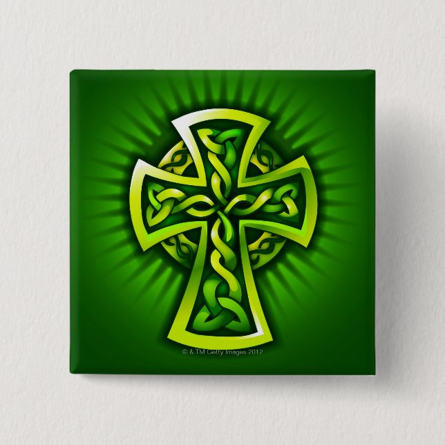 Badge Carré 5 Cm Croix celtique (Devant)