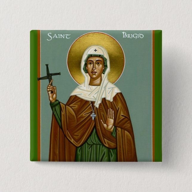 Badge Carré 5 Cm Croix de Saint-Brigid (Devant)