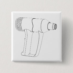 Badge Carré 5 Cm Croquis de pistolet à chaleur industriel électriqu