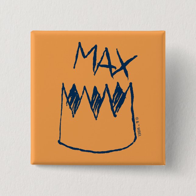Badge Carré 5 Cm Croquis max. et couronne (Devant)