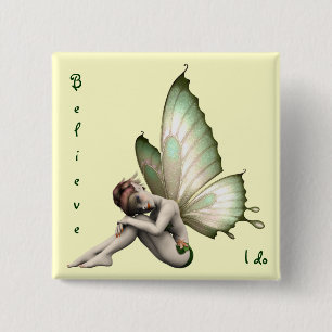 Badge Carré 5 Cm Croyez en Fairies Button