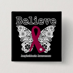 Badge Carré 5 Cm Croyez la conscience d'amylose