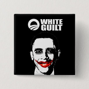 BADGE CARRÉ 5 CM CULPABILITÉ BLANCHE