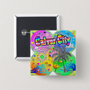 Badge Carré 5 Cm Culver CIty Quadro Seasons Button