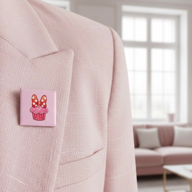 Badge Carré 5 Cm Cupcake Button (Créateur téléchargé)