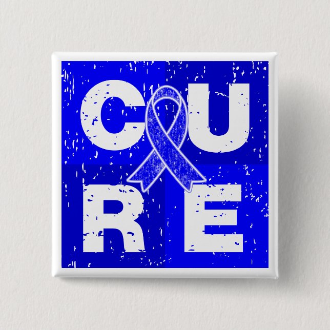 Badge Carré 5 Cm CURE Huntington's Disease Cube (Devant)