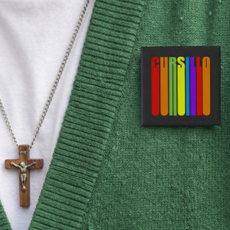 Badge Carré 5 Cm Cursillo Texte Allongé Coloré Foi Chrétienne