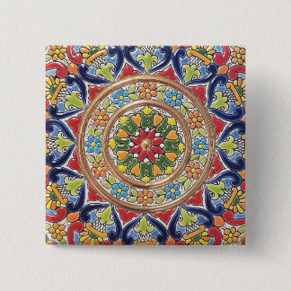 Badge Carré 5 Cm Customizable Vintage Spanish Tile