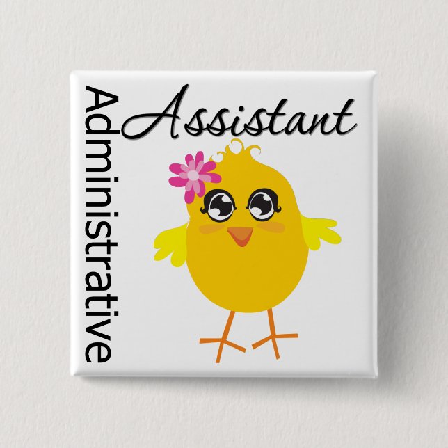 Badge Carré 5 Cm Cute Career Chick Adjointe administrative (Devant)