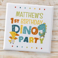 Cute Modern Dino Dinosaur fête d'anniversaire pour