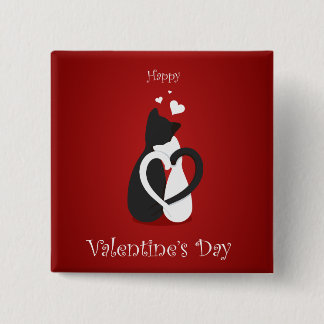 Badge Carré 5 Cm Cute Valentine's Day Chats Amour