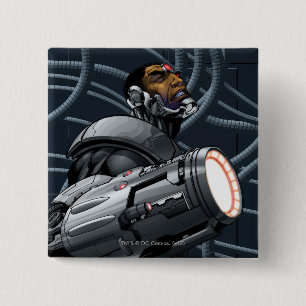 Badge Carré 5 Cm Cyborg & Arme Bust