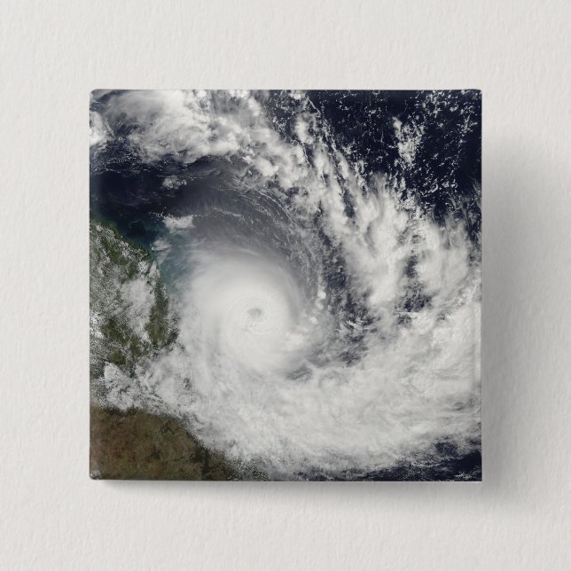 Badge Carré 5 Cm Cyclone tropical au-dessus de l'Australie (Devant)