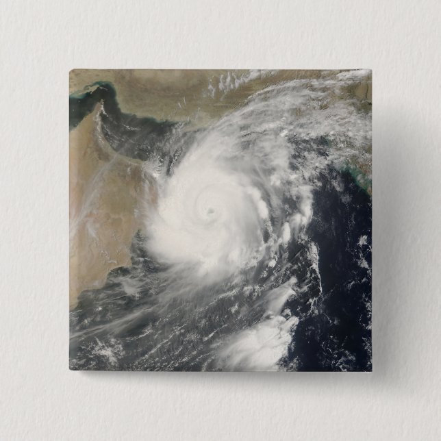 Badge Carré 5 Cm Cyclone tropical Gonu en mer d'Oman (Devant)