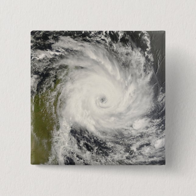 Badge Carré 5 Cm Cyclone tropical Ivan sur Madagascar (Devant)