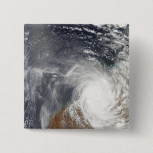 Badge Carré 5 Cm Cyclone tropical Laurence au-dessus d'Australi