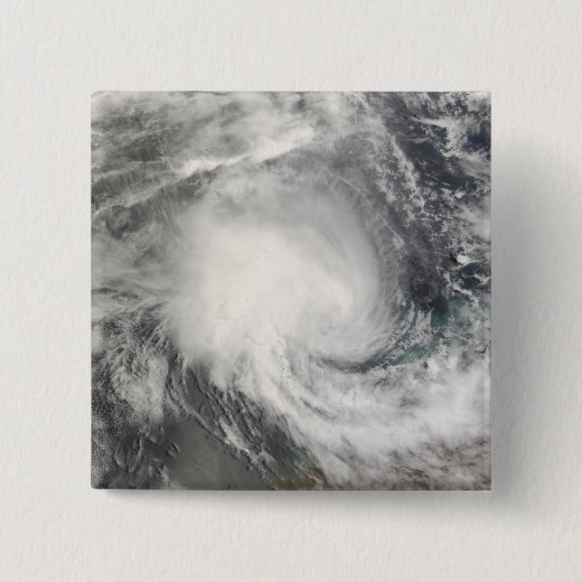 Badge Carré 5 Cm Cyclone tropical Nicholas approchant l'Australie (Devant)