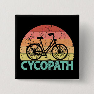 Badge Carré 5 Cm Cycopath amusant vélo