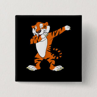 Badge Carré 5 Cm Dabbing mignon Tiger Animal Party