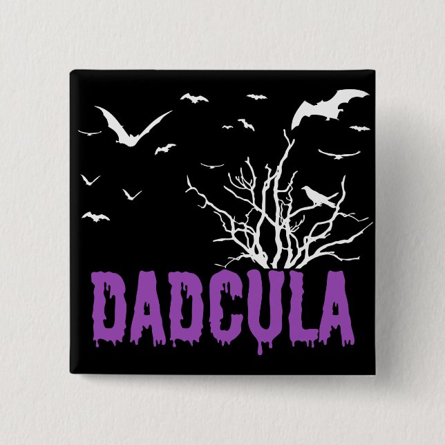 Badge Carré 5 Cm Dadcula Purple Driple Police Flying Bats (Devant)