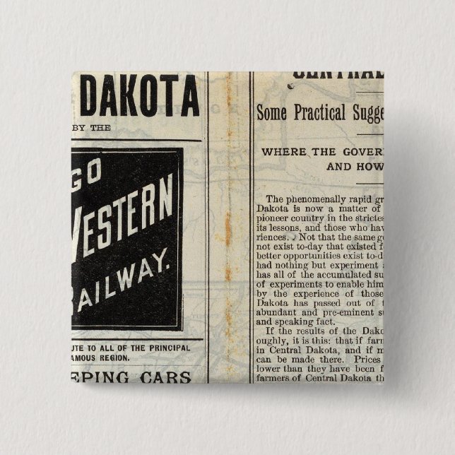 Badge Carré 5 Cm Dakota central (Devant)