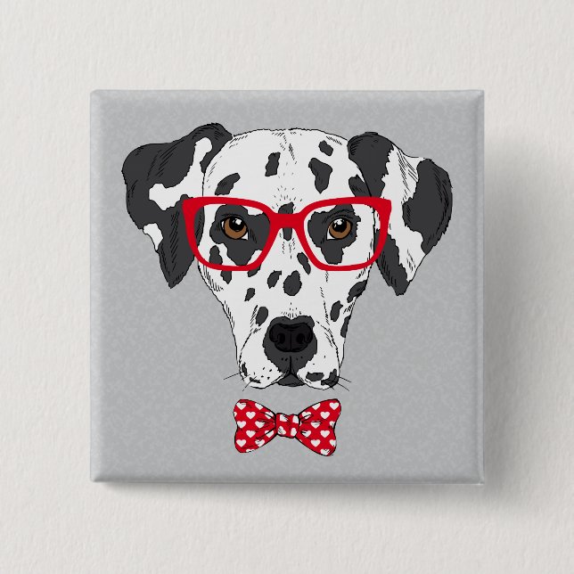Badge Carré 5 Cm Dalmatien à la mode (Devant)