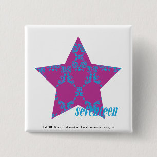 Badge Carré 5 Cm Damask Aqua-Purple 3