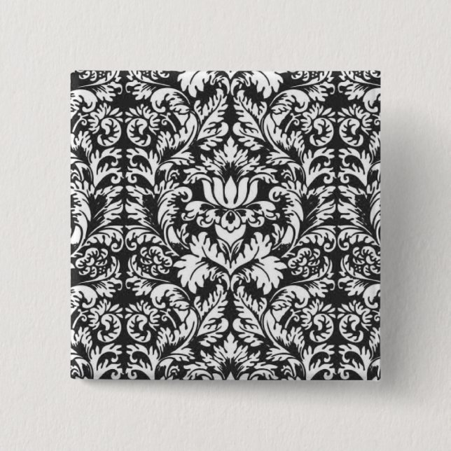 Badge Carré 5 Cm Damask Lace Brocade Classic Wallpaper (Devant)