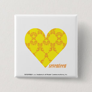 Badge Carré 5 Cm Damassé 4 jaune-orange