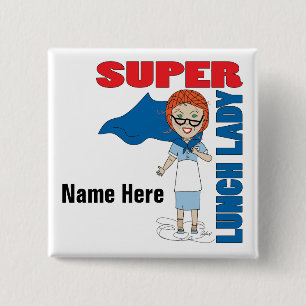 Badge Carré 5 Cm Dame de cantine - Super Dame de cantine