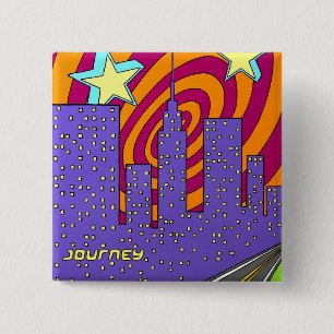 Badge Carré 5 Cm "Dans la ville "