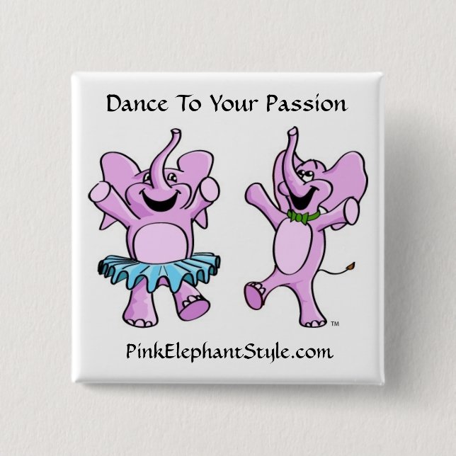 Badge Carré 5 Cm Danse à votre bouton de passion (Devant)
