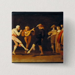 Badge Carré 5 Cm Danse d'acteurs de farce