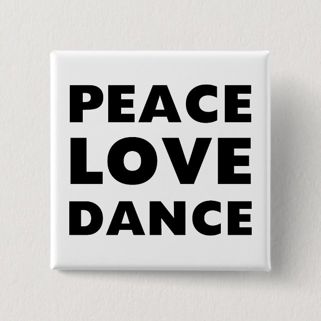 Badge Carré 5 Cm Danse d'amour de paix (Devant)
