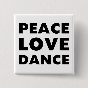 Badge Carré 5 Cm Danse d'amour de paix