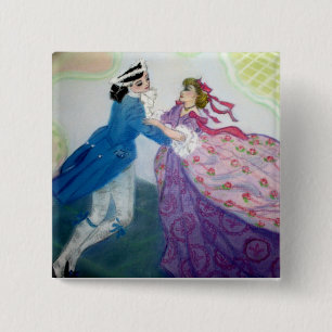 Badge Carré 5 Cm Danse de conte de fées romantique