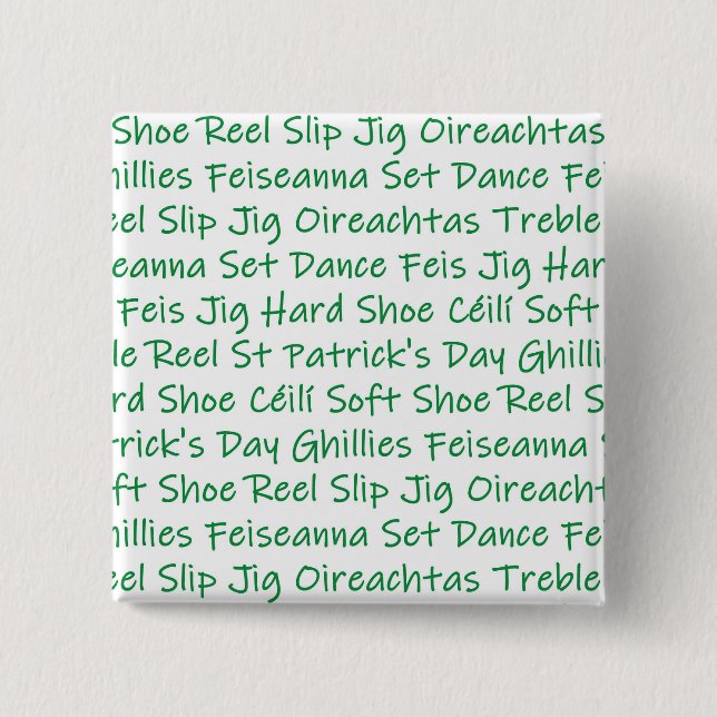 Badge Carré 5 Cm Danse d'Irlandais (Devant)