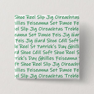 Badge Carré 5 Cm Danse d'Irlandais