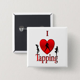 Badge Carré 5 Cm Danse I Heart Tap