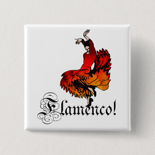 Badge Carré 5 Cm Danseur de flamenco