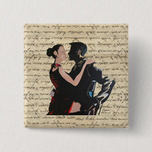 Badge Carré 5 Cm Danseurs de tango