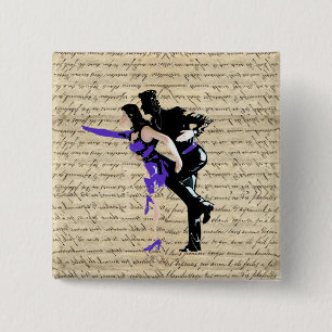 Badge Carré 5 Cm Danseurs vintages de style Art déco