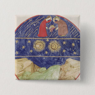 Badge Carré 5 Cm Dante et Béatrice