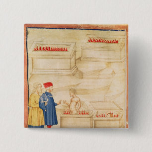 Badge Carré 5 Cm Dante et Virgil découvrent le compte Ugolino