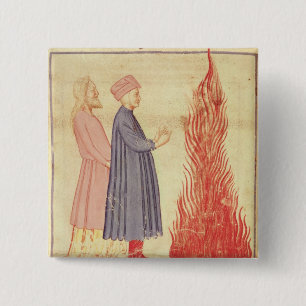 Badge Carré 5 Cm Dante et Virgil identifient Ulysees