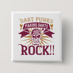Badge Carré 5 Cm Darts - Dart Punks Fabriquant Darts Rock!