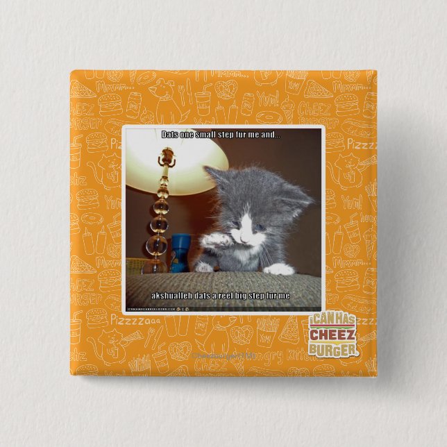 Badge Carré 5 Cm Dats une petite fourrure d'étape je (Devant)