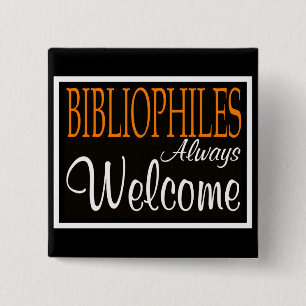 Badge Carré 5 Cm De bibliophiles accueil toujours