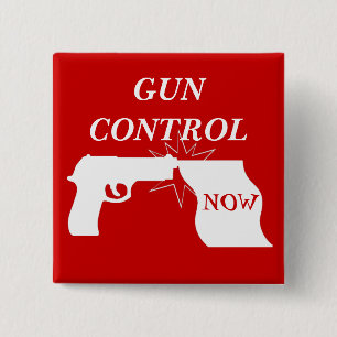 Badge Carré 5 Cm De contrôle des armes bouton de Pin maintenant